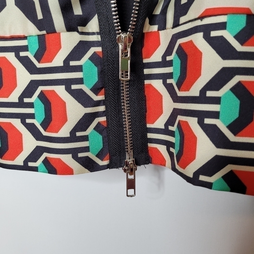 Milly Green, Red and Black Geometric Sheath Dress - Picture 10 of 15